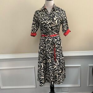 Dizzy Lizzy Mrs Maisel Dress Fit Flare With Pockets Black White Zebra Print